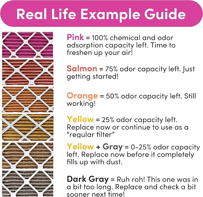14x30x1 Air Filter (4-Pack) | Made in the USA | Color Changing | Remove Cat and Dog Odor | MERV 8 for Pet Hair Dander and