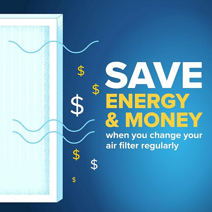 14x30x1 Air Filter, MERV 13, MPR 1900, Premium Allergen, Bacteria & Virus, 3-Month AC and Furnace Filter, Easy on Air Flow, 6