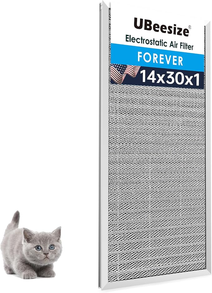 14x30x1 Reusable Electrostatic Air Filter HVAC AC Furnace Filter,MERV 8,Washable, Lasts a Lifetime,Permanent Air