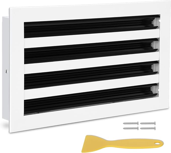 14x8 Modern AC Vent Cover, Decorative White Air Vent (Duct Opening Cutout), All Aluminium Standard Linear Slot Diffuser, Low