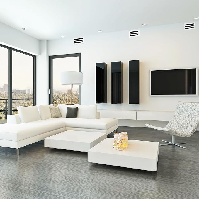 14x8 Modern AC Vent Cover, Decorative White Air Vent (Duct Opening Cutout), All Aluminium Standard Linear Slot Diffuser, Low