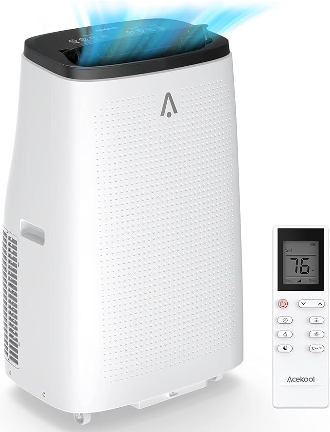 15,000 BTU Portable Air Conditioner for Room Up to 850 Sq Ft - 3 in-1 AC Unit with Cool, Dehumidifier, Fan - Includes Remote