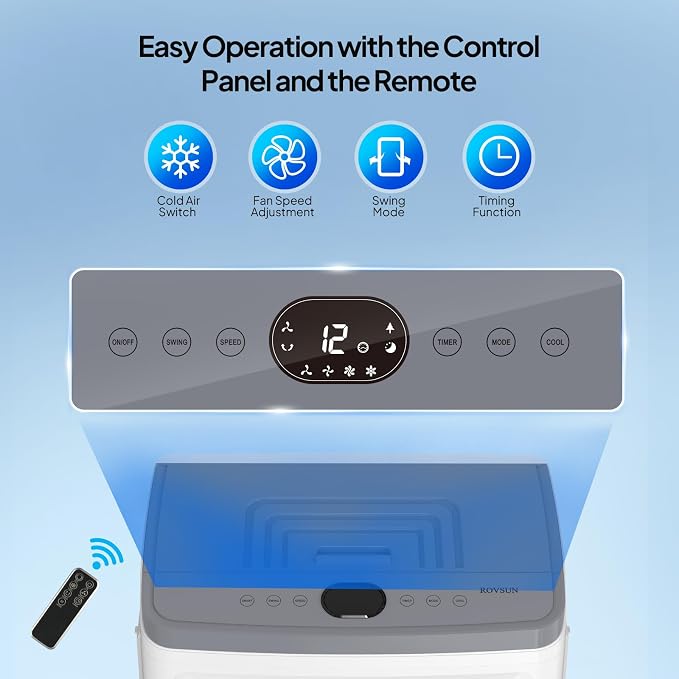 15.8Gal Portable Swamp Cooler, 2900CFM Evaporative Air Cooler with Continuous Fill, Auto Oscillating, Remote, 3 Speeds, 12H