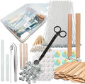 150 Pcs Candle Wick Set with Storage Box, Double-Layered Rosewood Wicks, Cotton Wicks, Trimmer, Tweezers & More, for DIY