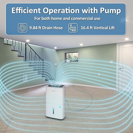 150 Pints 2025 Energy Star Dehumidifier with Pump for Spaces up to 7,000 Sq., alternate product view 3