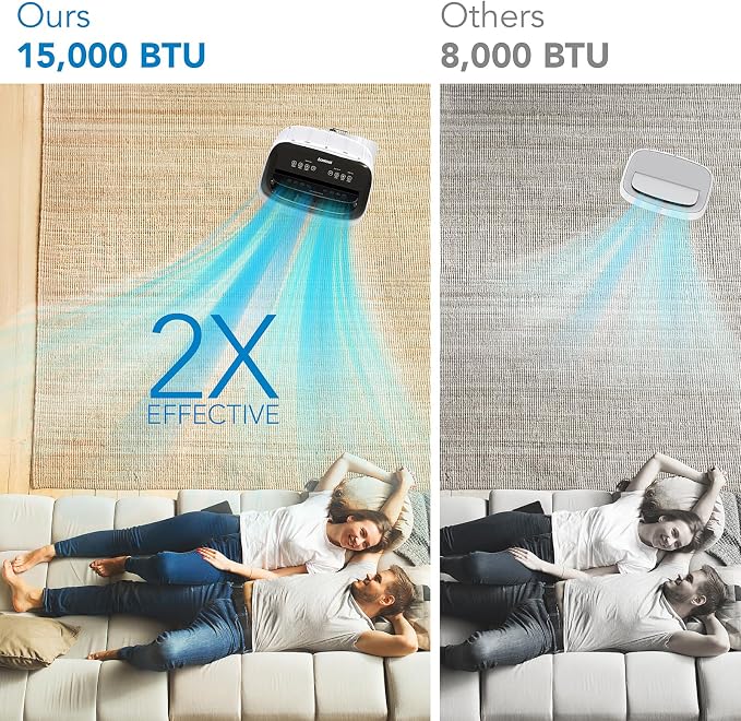 15000 BTU Portable Air Conditioner, 3-in-1 Indoor AC Unit with Cooling, Dehumidifier, Fan, 24-Hour Timer, alternate product