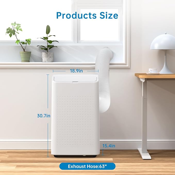 15000 BTU Quiet Portable air conditioners, 3-in-1 Efficient Cooler Dehumidifier Fan, Freestanding, Remote, 24H Timer