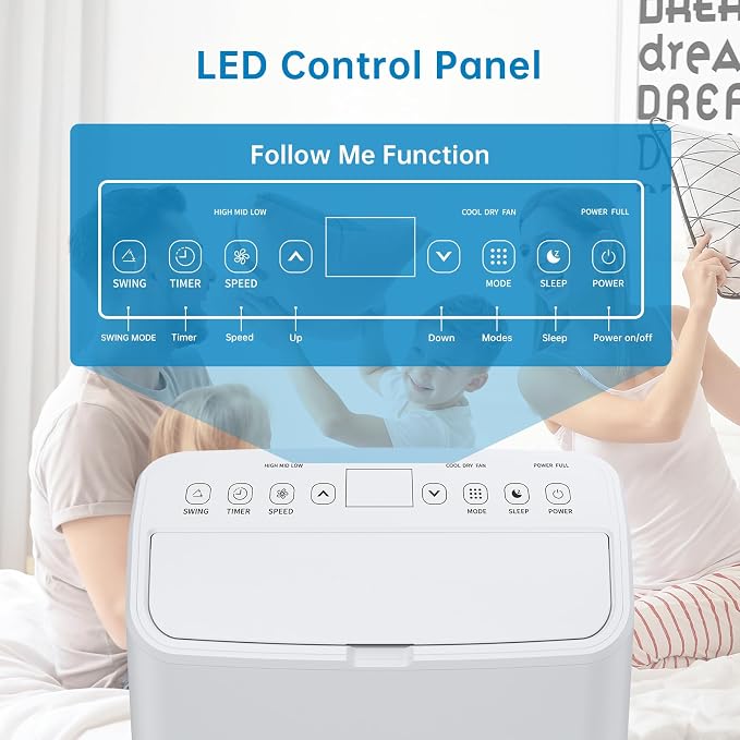 15000 BTU Quiet Portable air conditioners, 3-in-1 Efficient Cooler Dehumidifier Fan, Freestanding, Remote, 24H Timer