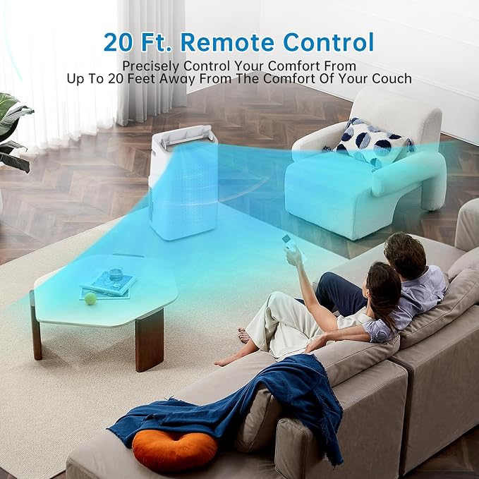 15000 BTU Quiet Portable air conditioners, 3-in-1 Efficient Cooler Dehumidifier Fan, Freestanding, Remote, 24H Timer