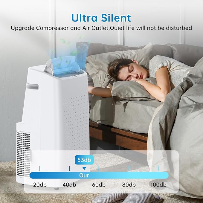 15000 BTU Quiet Portable air conditioners, 3-in-1 Efficient Cooler Dehumidifier Fan, Freestanding, Remote, 24H Timer