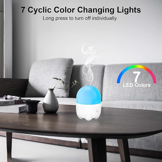 150ML Cordless Essential Oil Diffuser, Rechargeable Battery Powered Diffuser, Small Portable Aromatherapy Air Humidifier