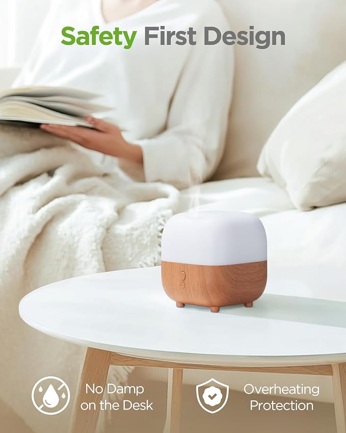 150ml Essential Oil Diffuser, 5-in-1 Diffusers for Home Scent 8 LED Color Aromatherapy Diffuser Air Desk Mini Humidifier