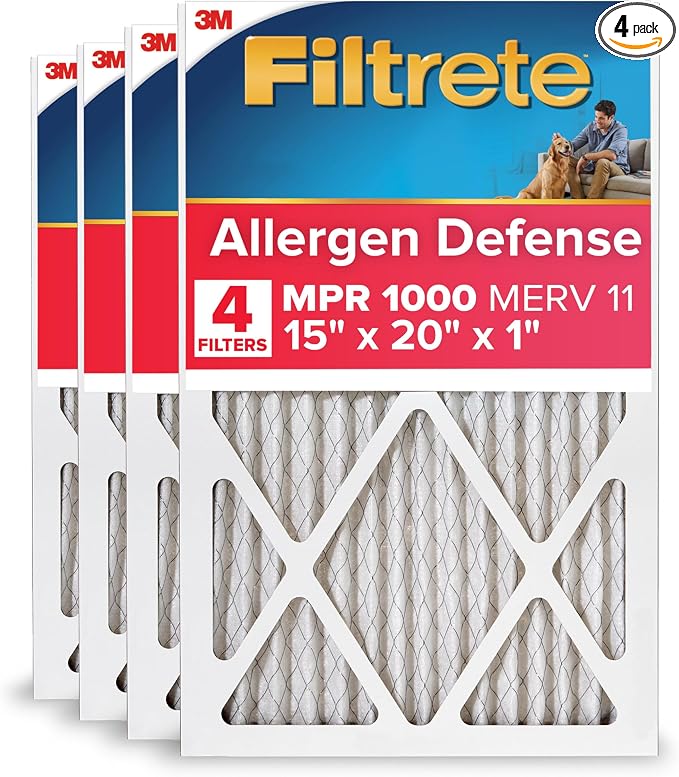 15x20x1 AC Furnace Air Filter, MERV 11, MPR 1000, Micro Allergen Defense, product image