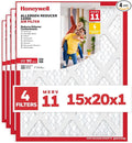 15x20x1 MERV 11 Allergen Reducer 11000 Electrostatic Pleated HVAC AC Furnace Air Filter (4-Pack) | Replacement Filter for