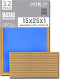 15x25x1 Air Filter Comparable to MPR 100 Basic Economy Furnace Filters, 12 Pack of Non Pleated Fiberglass Filter For Dust