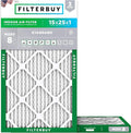15x25x1 Air Filter MERV 8 Essential Dust & Allergy Defense (2-Pack), Electrostatic Pleated HVAC AC Furnace Filters