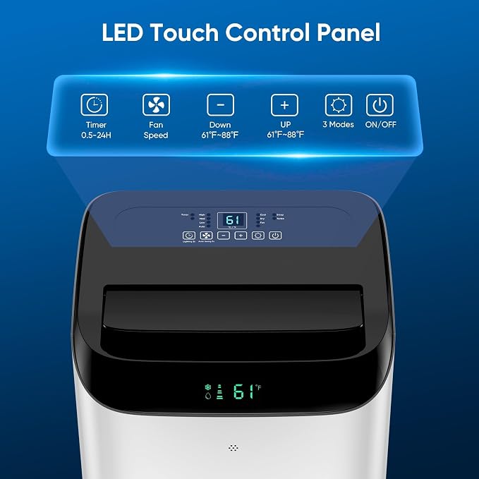 16,000 BTU Inverter Portable Air Conditioner with Remote, Free Stand Cooling Portable AC Unit for Room up to 800 sq.ft