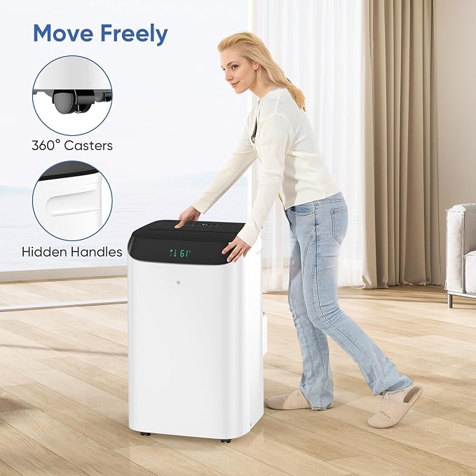 16,000 BTU Inverter Portable Air Conditioner with Remote, Free Stand Cooling Portable AC Unit for Room up to 800 sq.ft