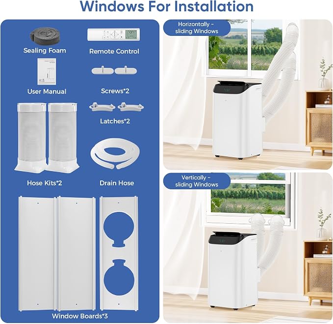 16,000 BTU Inverter Portable Air Conditioner with Remote, Free Stand Cooling Portable AC Unit for Room up to 800 sq.ft