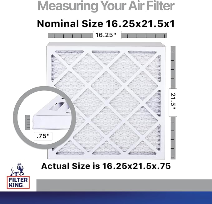16.25x21.5x1 Air Filter | 4-PACK | Carbon MERV 8 HVAC Pleated A/C Furnace Filters | MADE IN USA | Actual Size: 16.25 x 21.5