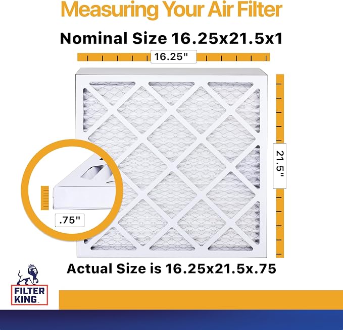 16.25x21.5x1 Air Filter (MERV 13) (12-Pack) Dust & Allergy Control AC Furnace Filters, MADE IN USA, HVAC, Pleated