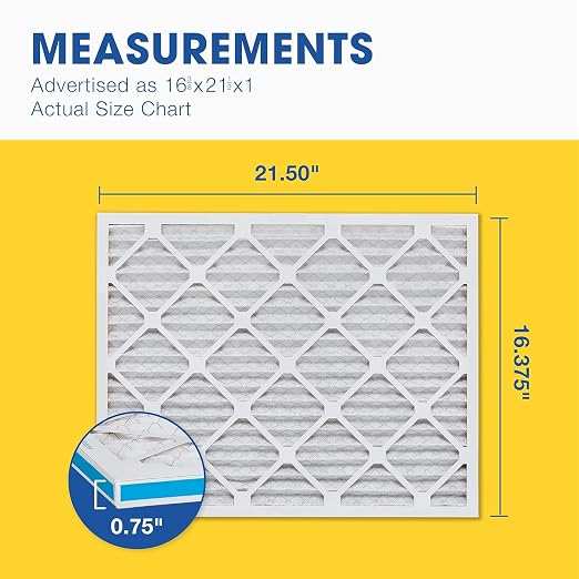 16.375 x 21.5 x 1 MERV 13 Air Filter, 4 Pack Set of HVAC Furnace Filters, Electrostatic MPR 1500-1900 & FPR 10 (Actual Size