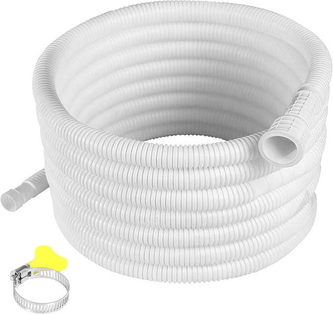 16.5FT Portable Dehumidifier DrainHose - Cuttable Rubber Adapter & Clamp, Flexible Universal AC Replacement Hose Kit, product