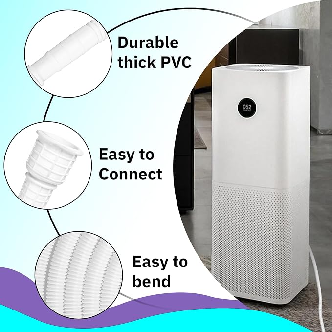 16.5FT Portable Dehumidifier DrainHose - Cuttable Rubber Adapter & Clamp, Flexible Universal AC Replacement Hose Kit