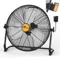 16" Battery Operated Floor Fan, Compatible with 20V Max Battery, Portable Cordless Fan with AC Adapter, USB and Type C