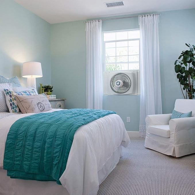 16" Electrically Reversible Window Fan with Storm Guard 16900G, alternate product view 3