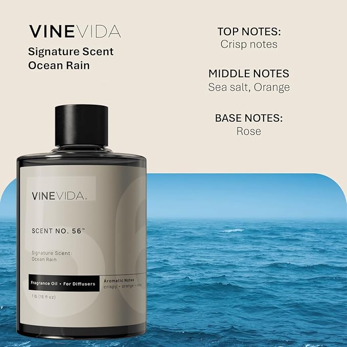 [16 Fl Oz] Ocean Rain Fragrance Oil for Cold Air Diffusers, Essential Oils for Diffuser Oil Refill & Air Freshener Room