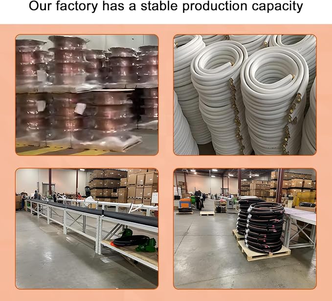 16 Ft. Line Set 1/4&1/2 Inch 3/8 PE for Mini Split Air Conditioner Insulated Coil Copper Pipes HVAC with Fittings, alternate
