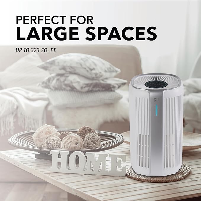16′′ H13 HEPA Air Purifier – Cleans Air in Medium Rooms up to 323 sq. ft., Real-Time PM2.5 Display, alternate product view 6