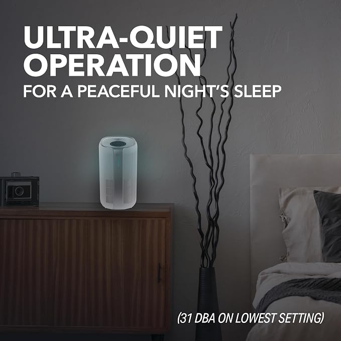 16′′ H13 HEPA Air Purifier – Cleans Air in Medium Rooms up to 323 sq. ft., Real-Time PM2.5 Display, alternate product view 8