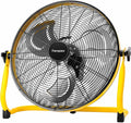 16" High-Velocity Portable Battery Operated Floor Fan for Home Camping Gym Garage Gazebo Greenhouse, 360° Adjustable Tilt