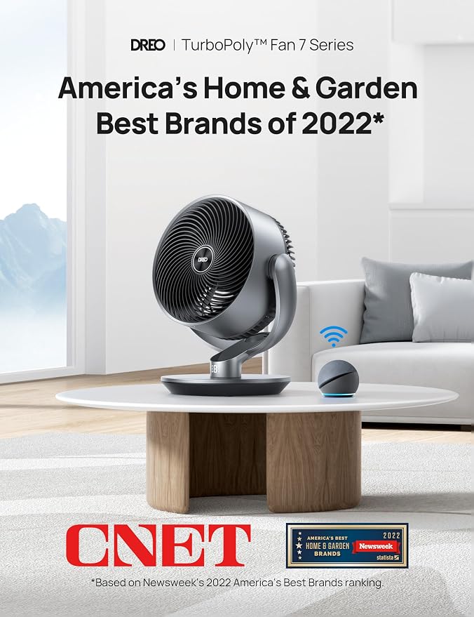 16 Inch 25dB Quiet Smart Fans for Bedroom, DC Room Fan with Remote, 120°+120° Oscillating Fan, 6 Modes, 9 Speeds, 12H