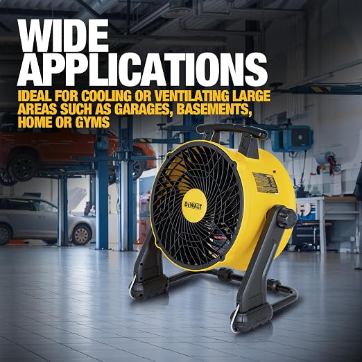 16 Inch Heavy Duty Floor Fan, High Velocity Barrel Shop Fan, 3-Speed Powerful with 4000 CFM, 360° Adjustable Tilting Airflow