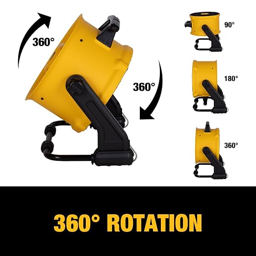 16 Inch Heavy Duty Floor Fan, High Velocity Barrel Shop Fan, 3-Speed Powerful with 4000 CFM, 360° Adjustable Tilting Airflow