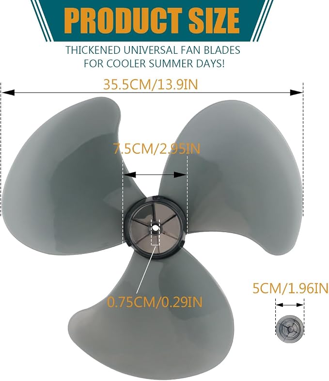 16 Inch Plastic Fan Blades Universal Household Standing Fan Table Fanner Replacement Electric General Fans Accessories for