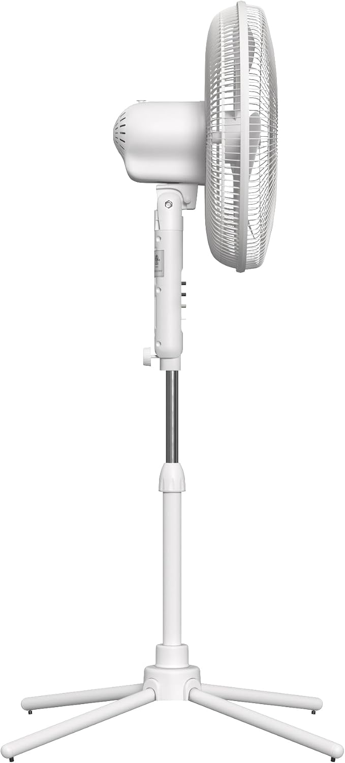 16” Oscillating Pedestal Fan, 3-speed Options, 90-Degree Oscillating Head, Adjustable Height and Tilt, Powerful Air Flow