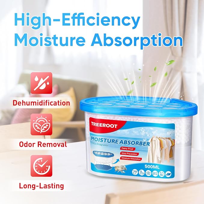 16 Pack Moisture Absorbers, 10.5 OZ Humidity Absorber Bucket, Moisture Absorbers for Closet, Dehumidifier Bucket for