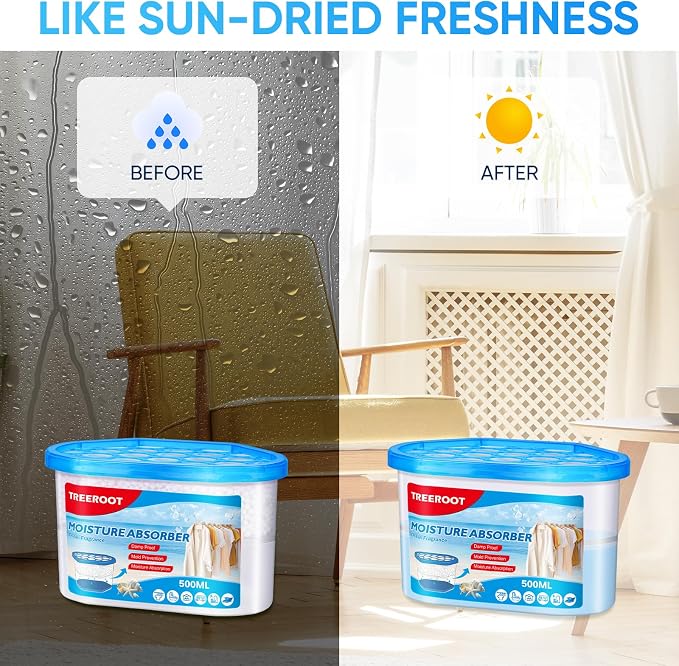 16 Pack Moisture Absorbers, 10.5 OZ Humidity Absorber Bucket, Moisture Absorbers for Closet, Dehumidifier Bucket for