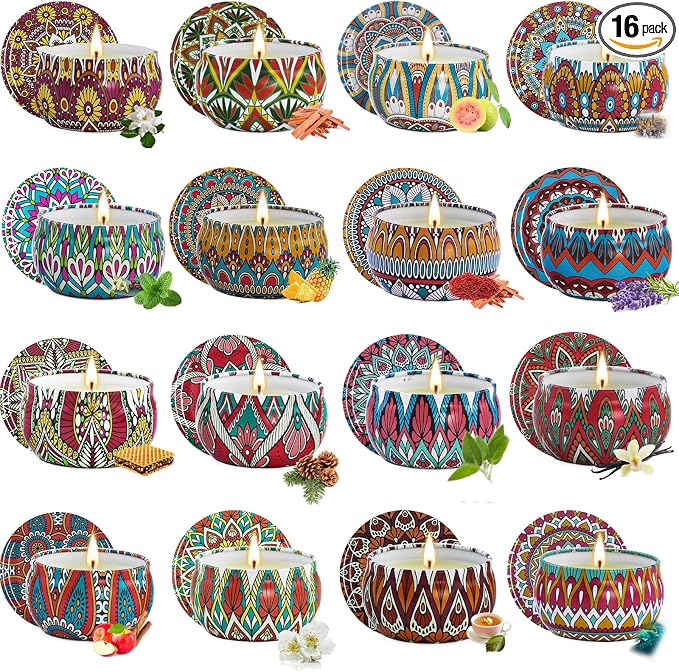16 Pack Scented Candles Gifts Set for Women, 40 OZ Long Lasting Lavender Scented Candles, product image