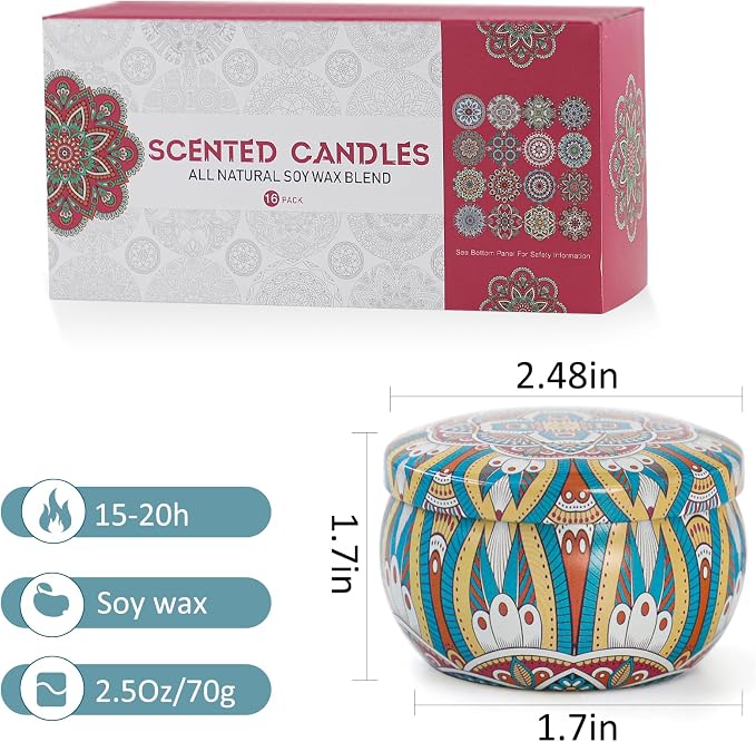 16 Pack Scented Candles Gifts Set for Women, 40 OZ Long Lasting Lavender Scented Candles, alternate product view 8