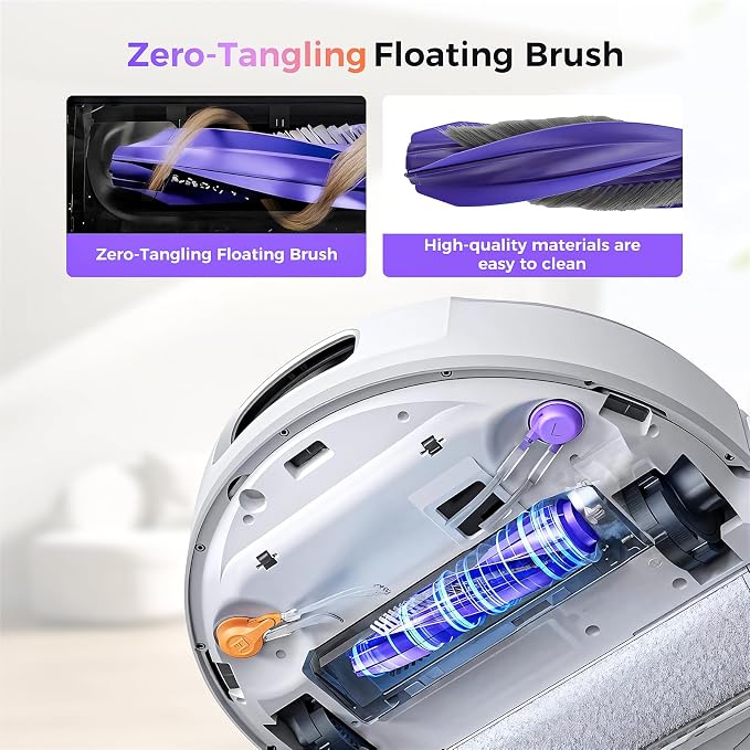 16 Pcs Accessories kit for FLOW Robot Vacuum, 1 Zero-Tangling Floating Brush, 4 Dust Bag, 2 Dust Bin Filter, 2 Track