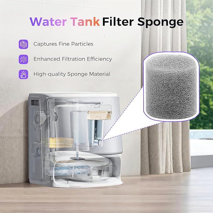 16 Pcs Accessories kit for FLOW Robot Vacuum, 1 Zero-Tangling Floating Brush, 4 Dust Bag, 2 Dust Bin Filter, 2 Track