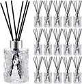 16 Set Empty Reed Diffuser Bottle Set with Stick, 150ml/5oz Clear Diffuser Glass Jars with Black Rattan Reed & Cap, product