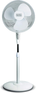 16" Stand Fan with Pedestal Base, Height Adjustable Pedestal Fan with Remote and Touch Control Panel, Free Standing Fan with