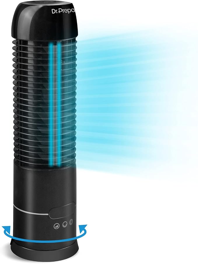 16" Tower Fan, 70° Oscillating Desk Fan, 3 Speeds with Timers, Personal Small Fans, product image