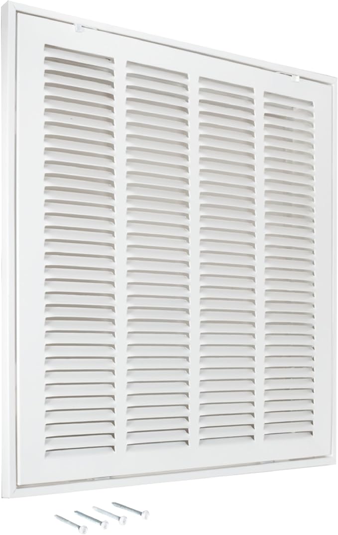 16 x 16 Inch (Duct Opening) Return Air Vent Cover for Wall or Ceiling, Solid Steel Return Air Filter Grille, HVAC Vent Cover